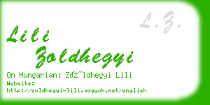 lili zoldhegyi business card